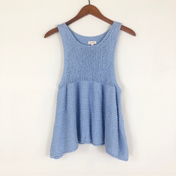 Pilcro Tops - NEW Pilcro‎ Anthropologie Swing Sweater Tank Blue Knit Size XL